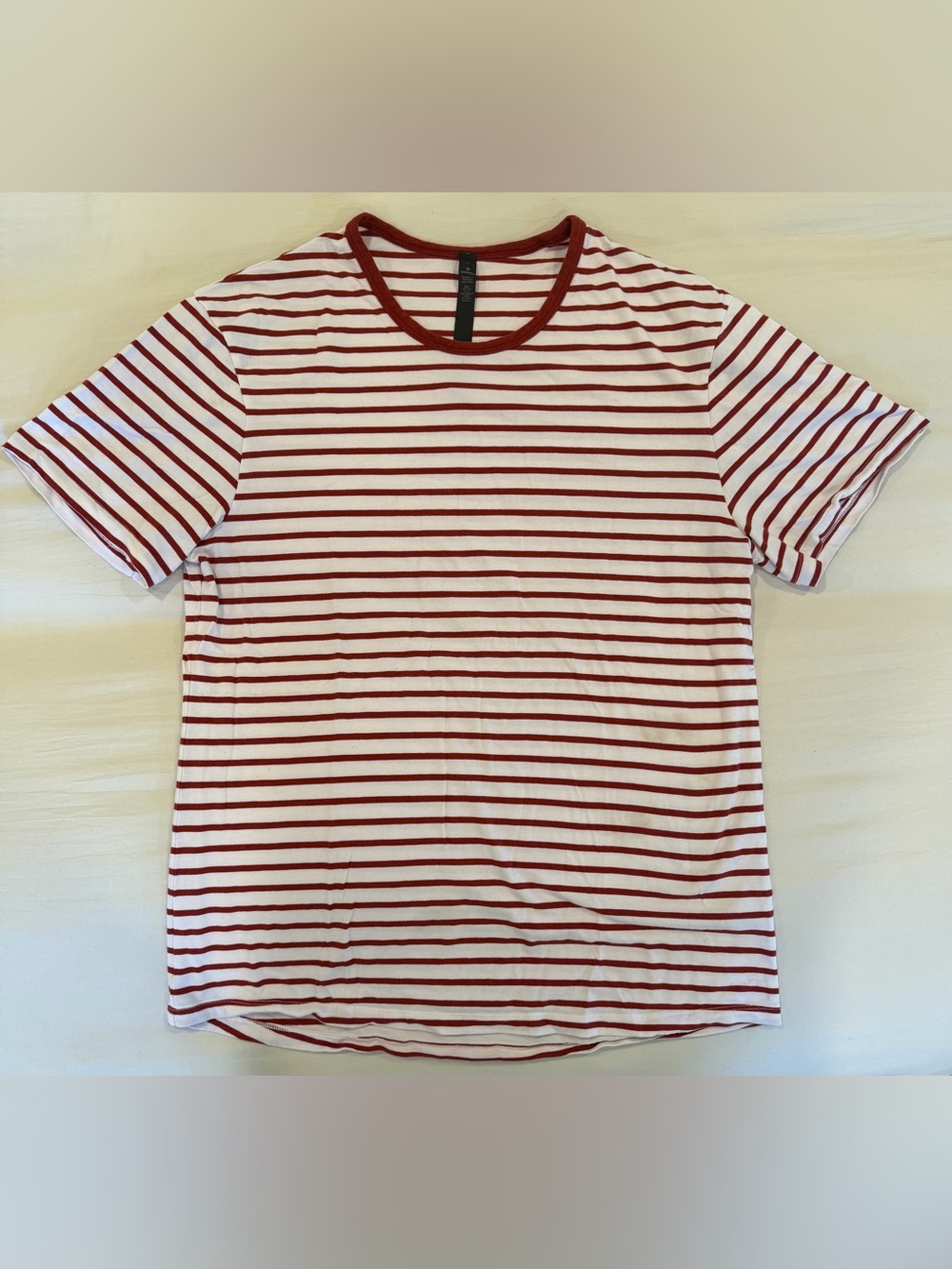 Lululemon Athletica Red White Striped Pima Cotton T Shirt Men’s Large